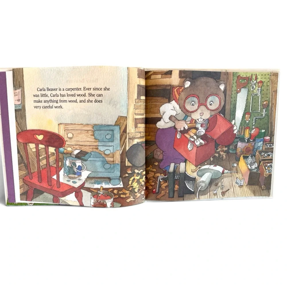 1992 Vintage Children's Illustrated Hardcover Book Carla The Carpenter Ages 3-7
